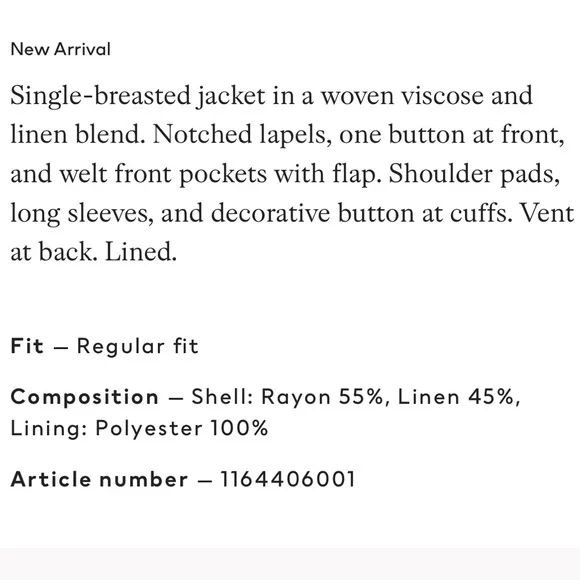 h & m • linen blazer - Picture 6 of 6